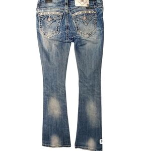 Miss Me Jeans Signature Boot Cut Sz 27 Jeweled Distressed Rockabilly Western